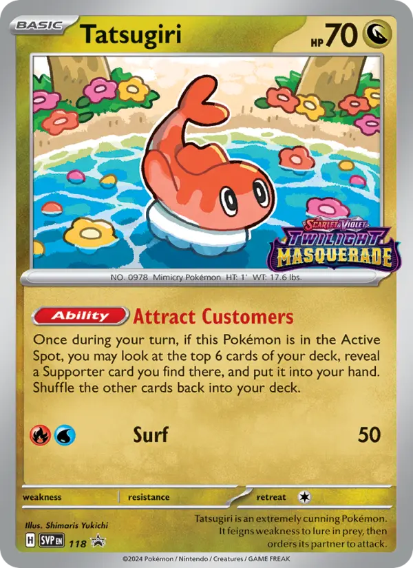 Tatsugiri 118 card from Scarlet & Violet Black Star Promos