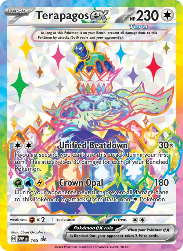 Terapagos ex 165 card from Scarlet & Violet Black Star Promos