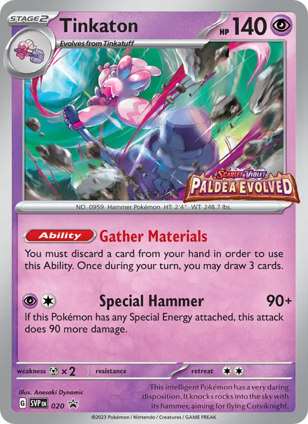Tinkaton 20 card from Scarlet & Violet Black Star Promos