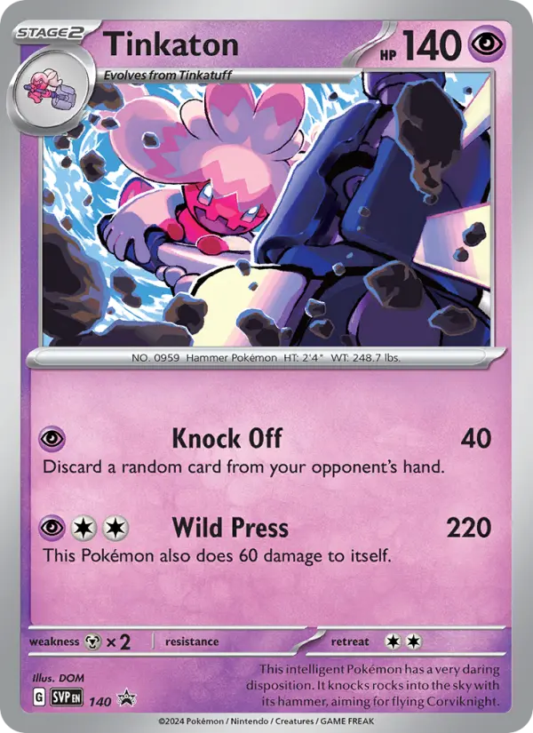 Tinkaton 140 card from Scarlet & Violet Black Star Promos
