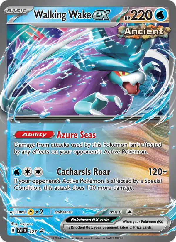 Walking Wake ex 127 — Scarlet & Violet Black Star Promos 127, Holofoil finish