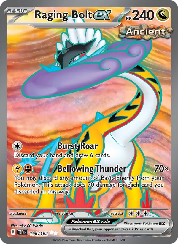 Raging Bolt ex 196 card from Temporal Forces