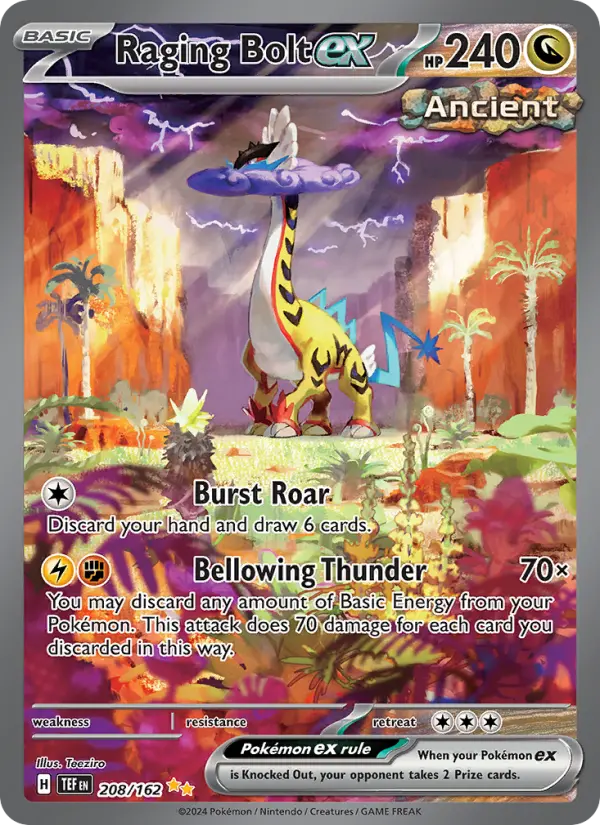 Raging Bolt ex 208 card from Temporal Forces