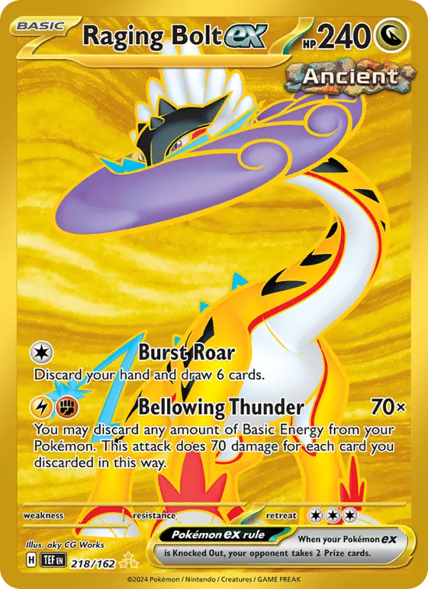 Raging Bolt ex 218 card from Temporal Forces