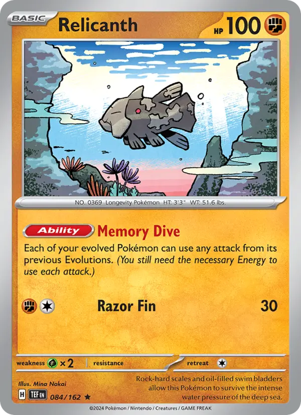 Relicanth 84 card from Temporal Forces