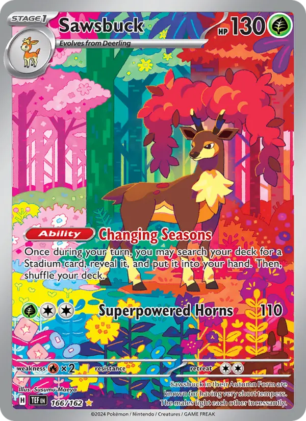 Sawsbuck 166 — Temporal Forces 166, Holofoil finish