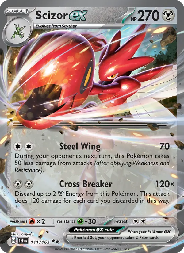 Scizor ex 111 card from Temporal Forces
