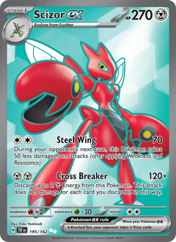 Scizor ex 195 — Temporal Forces 195, Holofoil finish