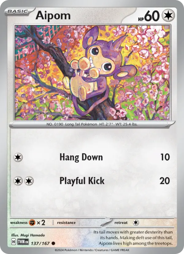 Aipom 137 — Twilight Masquerade 137, Normal finish