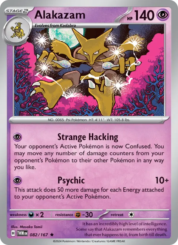 Alakazam 82 card from Twilight Masquerade