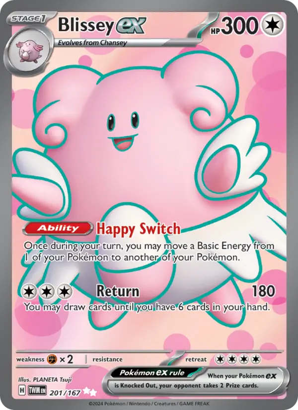 Blissey ex 201 card from Twilight Masquerade