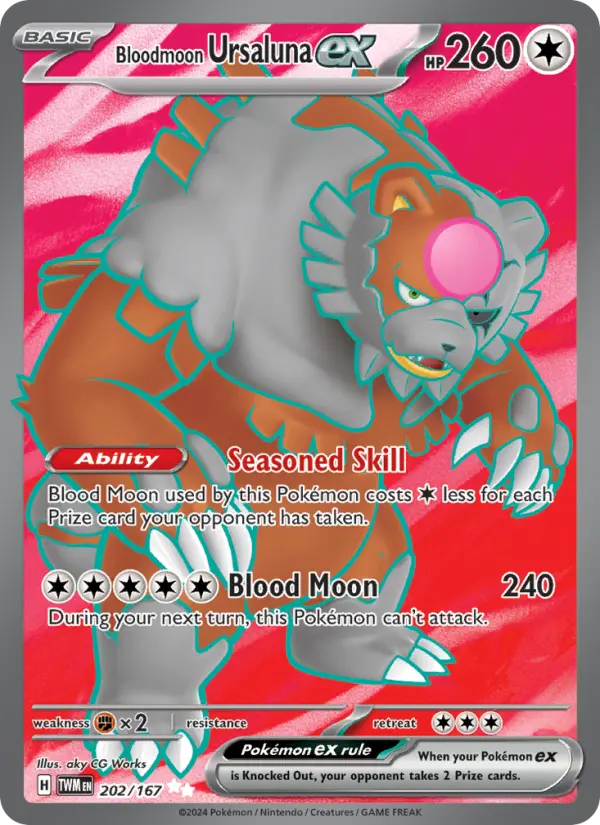 Bloodmoon Ursaluna ex 202 — Twilight Masquerade 202, Holofoil finish