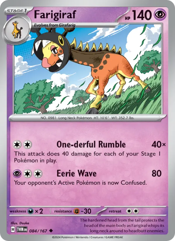 Farigiraf 84 card from Twilight Masquerade