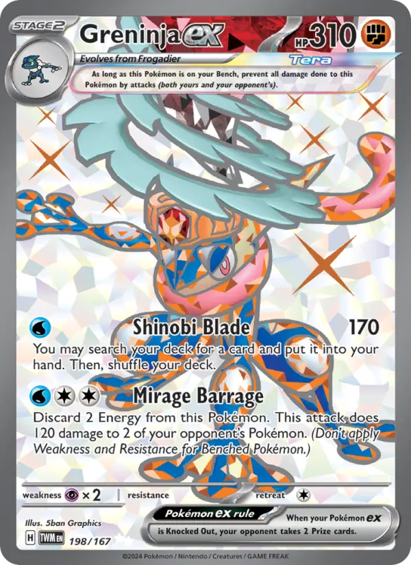 Greninja ex 198 card from Twilight Masquerade