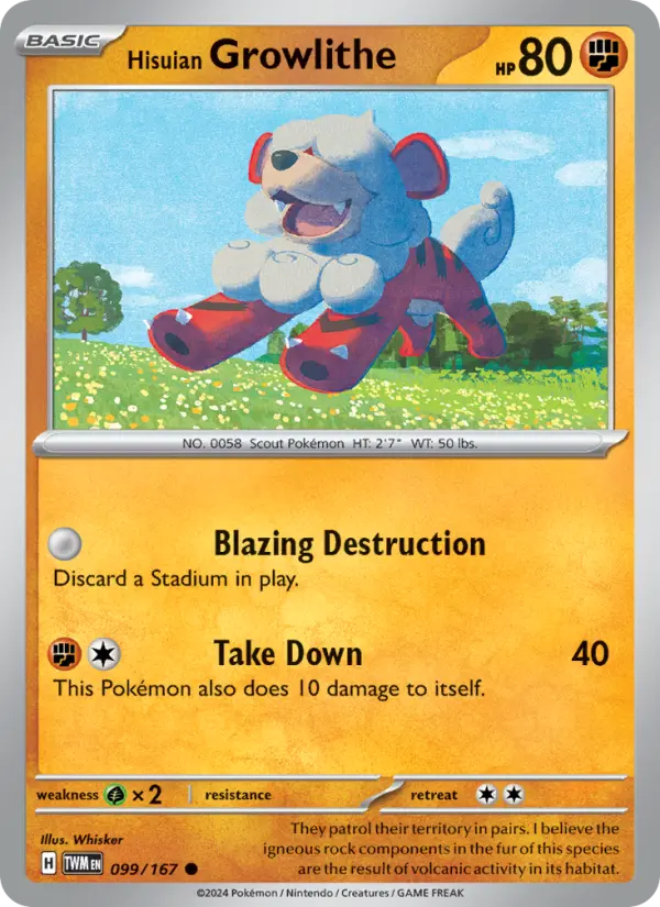 Hisuian Growlithe 99 — Twilight Masquerade 99, Normal finish