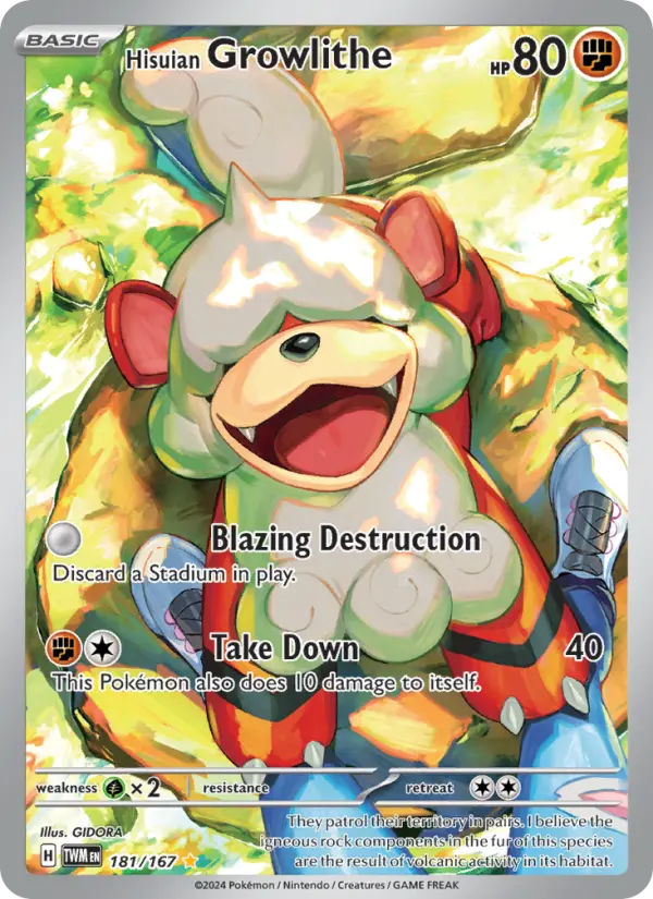 Hisuian Growlithe 181 — Twilight Masquerade 181, Holofoil finish