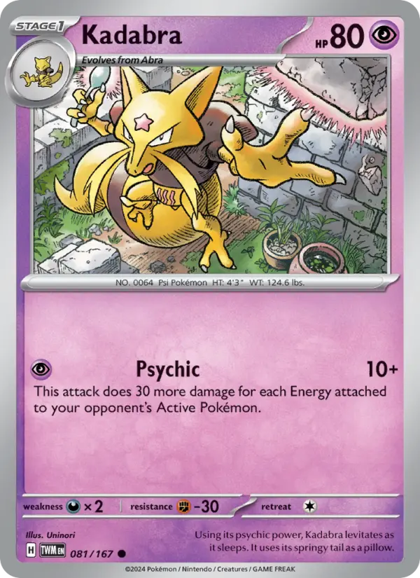 Kadabra 81 card from Twilight Masquerade