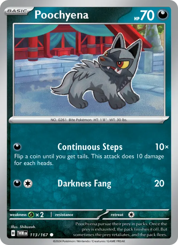 Poochyena 113 card from Twilight Masquerade