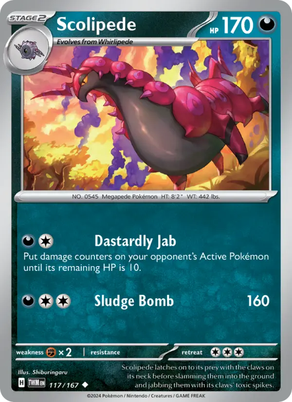 Scolipede 117 card from Twilight Masquerade
