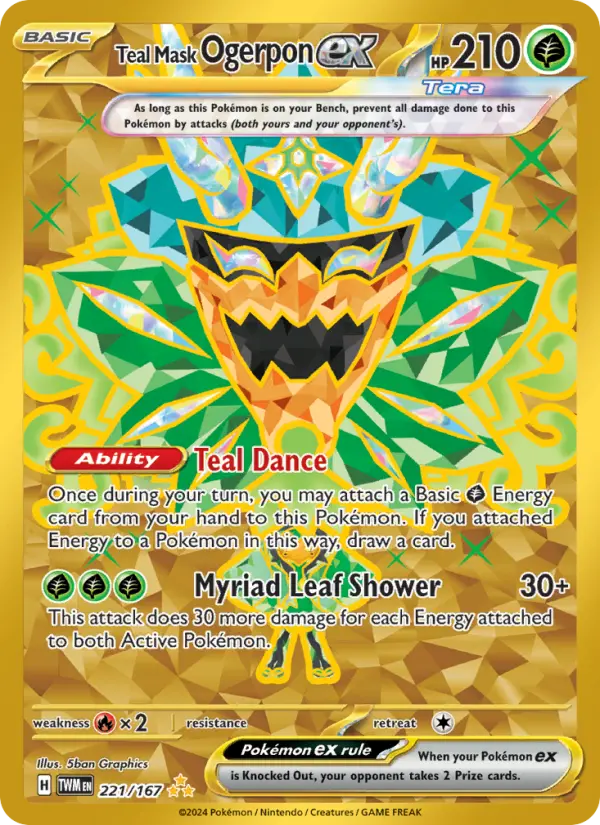 Teal Mask Ogerpon ex 221 card from Twilight Masquerade