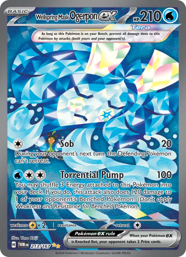 Wellspring Mask Ogerpon ex 213 — Twilight Masquerade 213, Holofoil finish