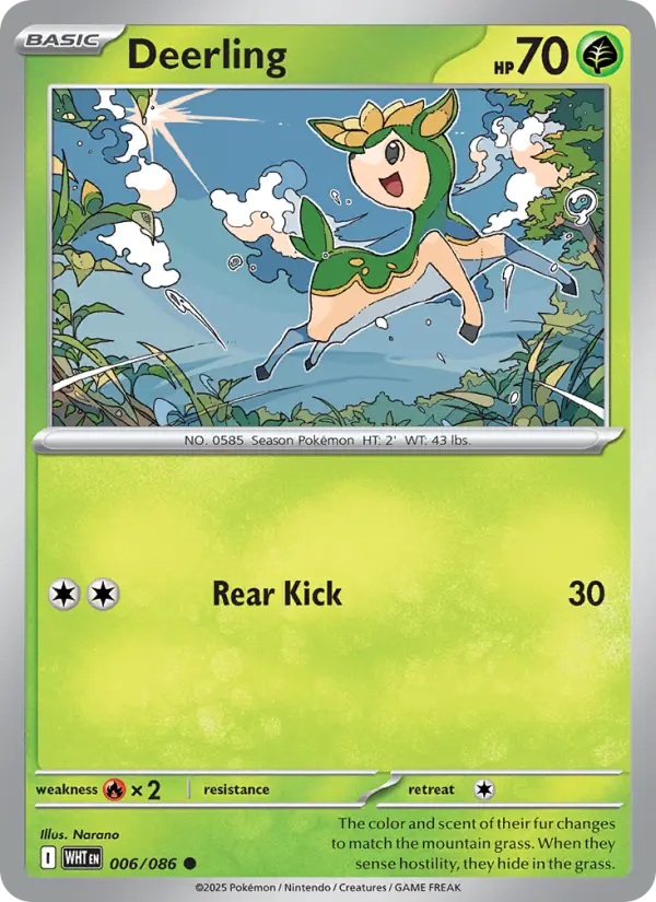 Deerling 6 — White Flare 6, Holofoil finish