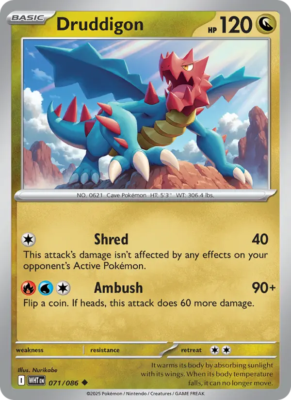 Druddigon 71 — White Flare 71, Holofoil finish