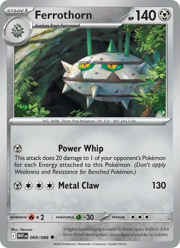 Ferrothorn 69 — White Flare 69, Holofoil finish