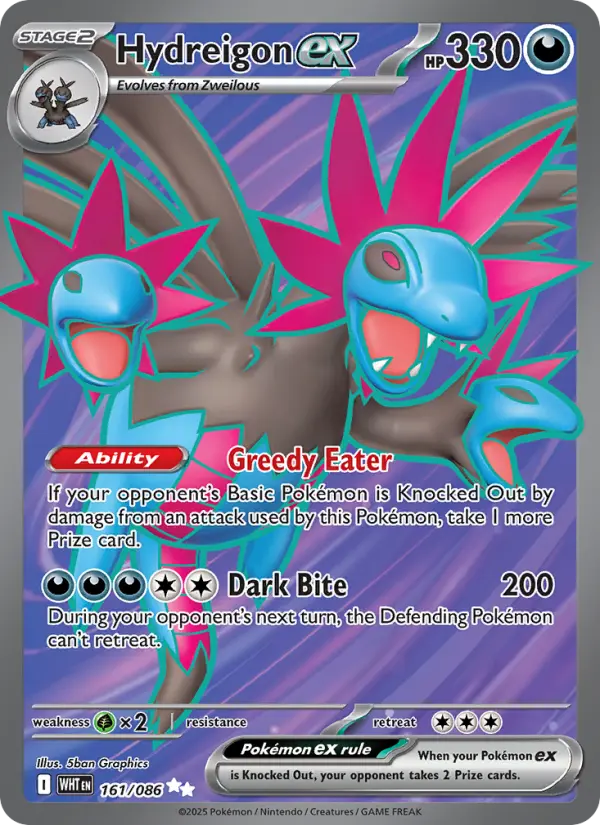 Hydreigon ex 161 — White Flare 161, Holofoil finish