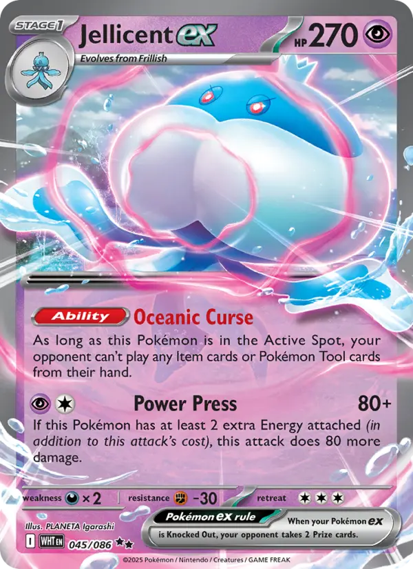 Jellicent ex 45 — White Flare 45, Holofoil finish
