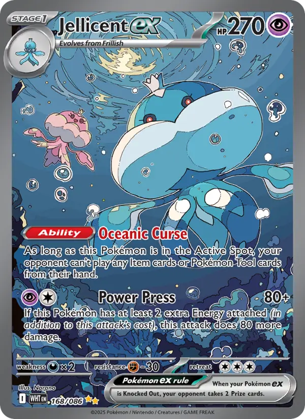 Jellicent ex 168 — White Flare 168, Holofoil finish