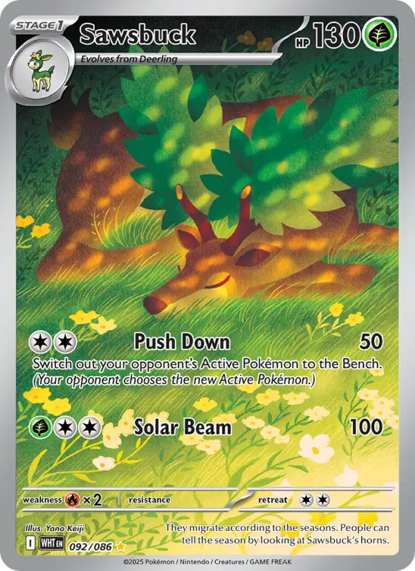 Sawsbuck 92 card from White Flare