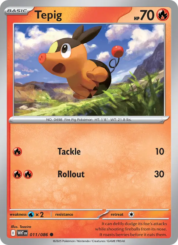 Tepig 11 card from White Flare