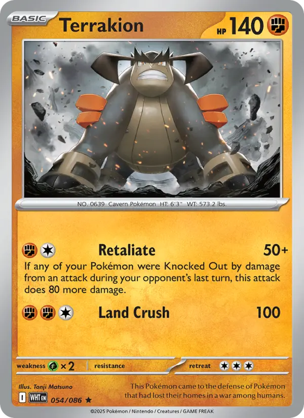 Terrakion 54 — White Flare 54, Holofoil finish