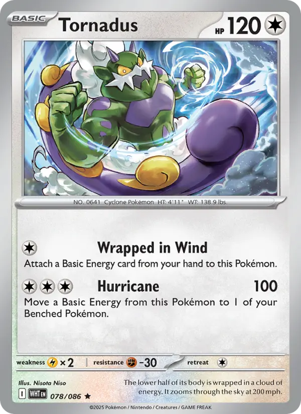 Tornadus 78 — White Flare 78, Holofoil finish