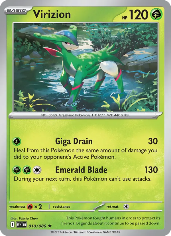 Virizion 10 — White Flare 10, Holofoil finish