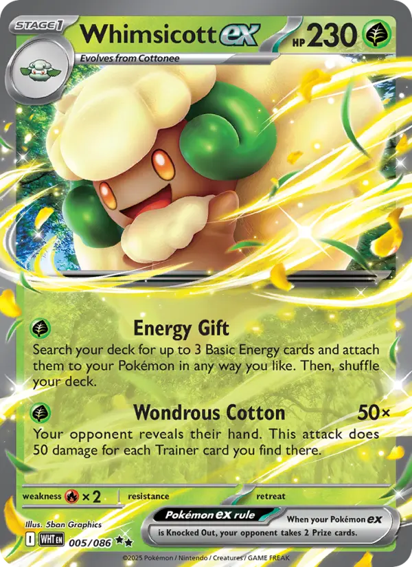 Whimsicott ex 5 card from White Flare