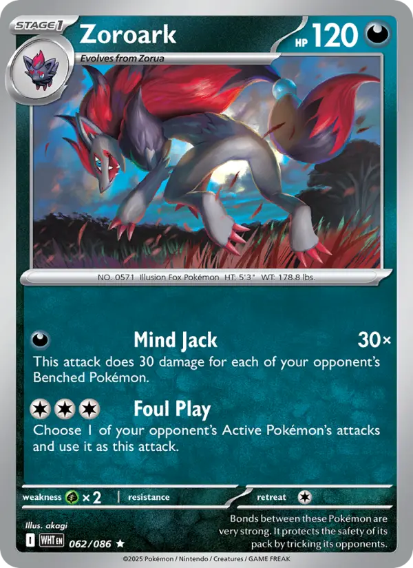 Zoroark 62 — White Flare 62, Holofoil finish