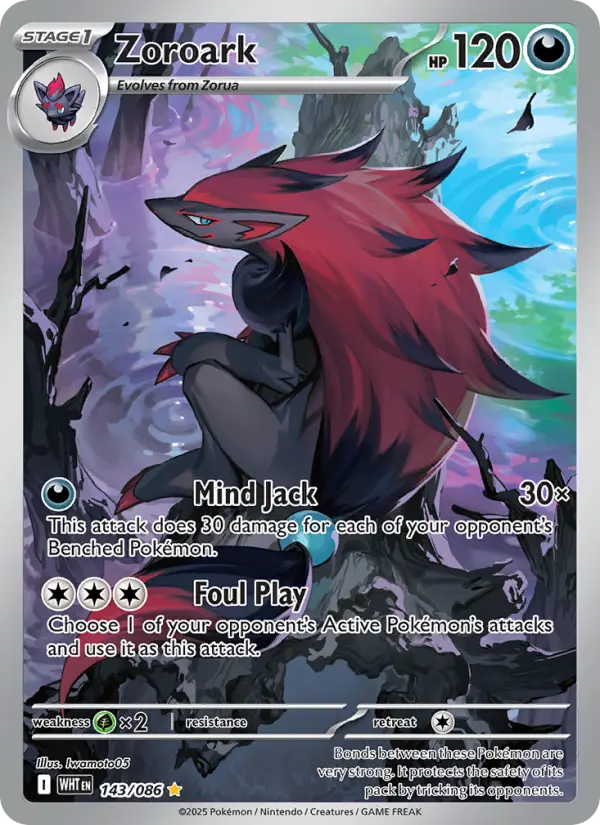 Zoroark 143 — White Flare 143, Holofoil finish