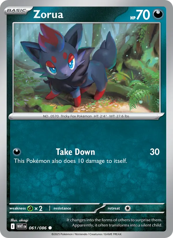 Zorua 61 — White Flare 61, Holofoil finish