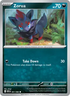 Zorua 61 — shown as an example of the Reverse Holofoil finish