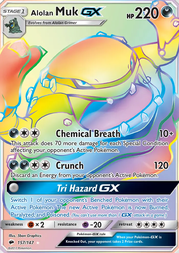 Alolan Muk-GX 157 card from Burning Shadows