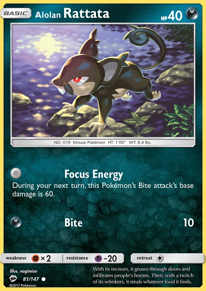 Alolan Rattata 81 — Burning Shadows 81, Normal finish