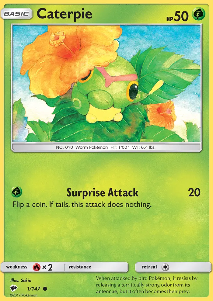 Caterpie 1 — Burning Shadows 1, Normal finish