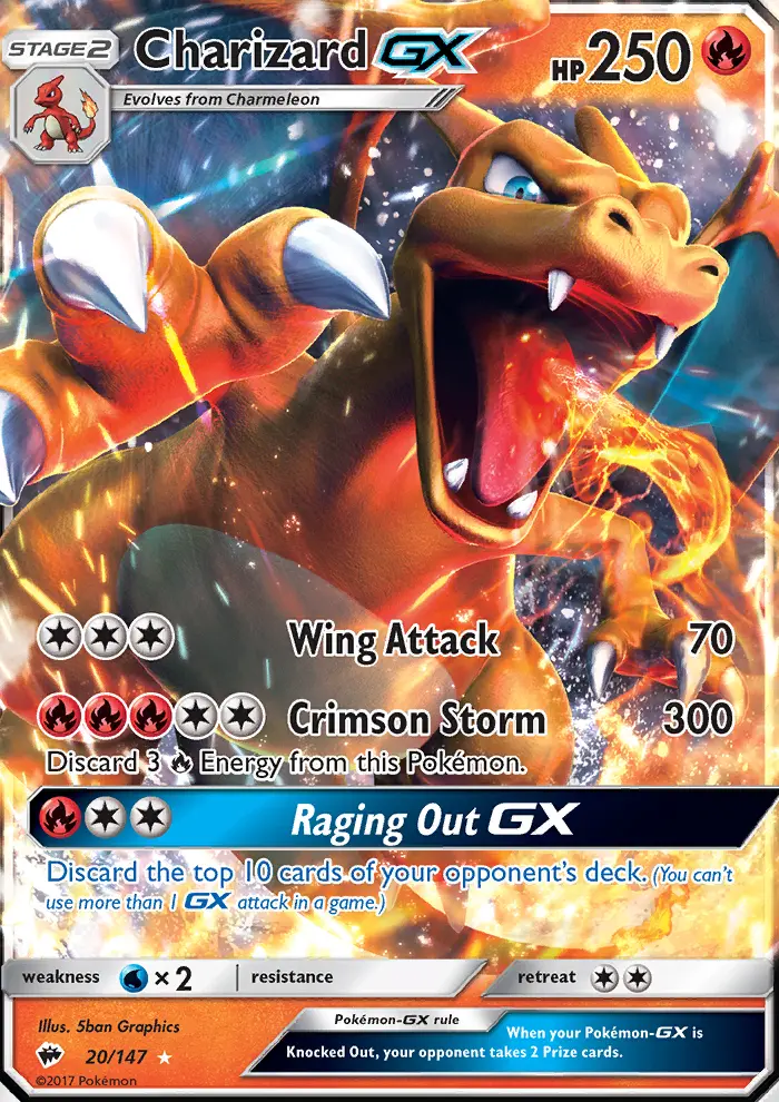 Charizard-GX 20 — Burning Shadows 20, Holofoil finish