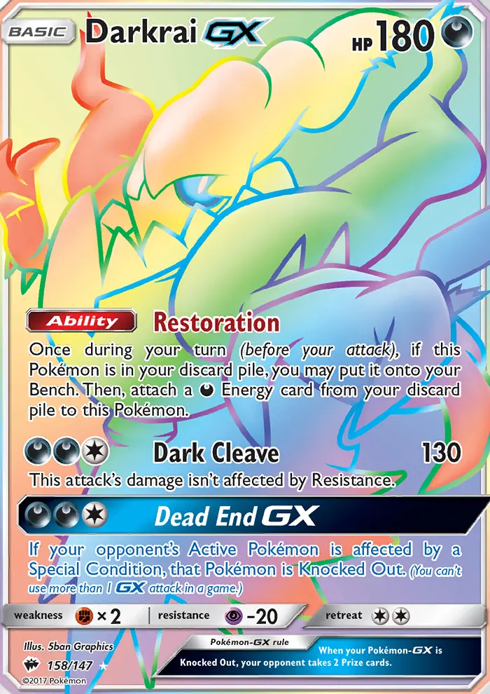 Darkrai-GX 158 — Burning Shadows 158, Holofoil finish