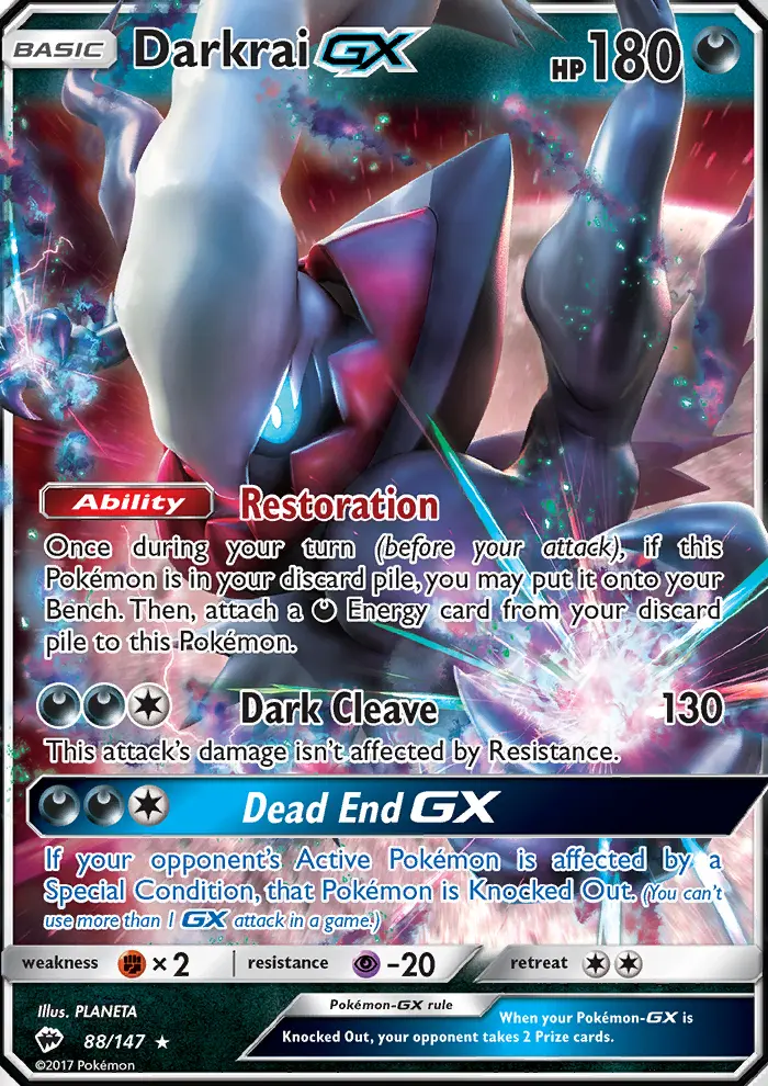 Darkrai-GX 88a — Burning Shadows 88a, Holofoil finish