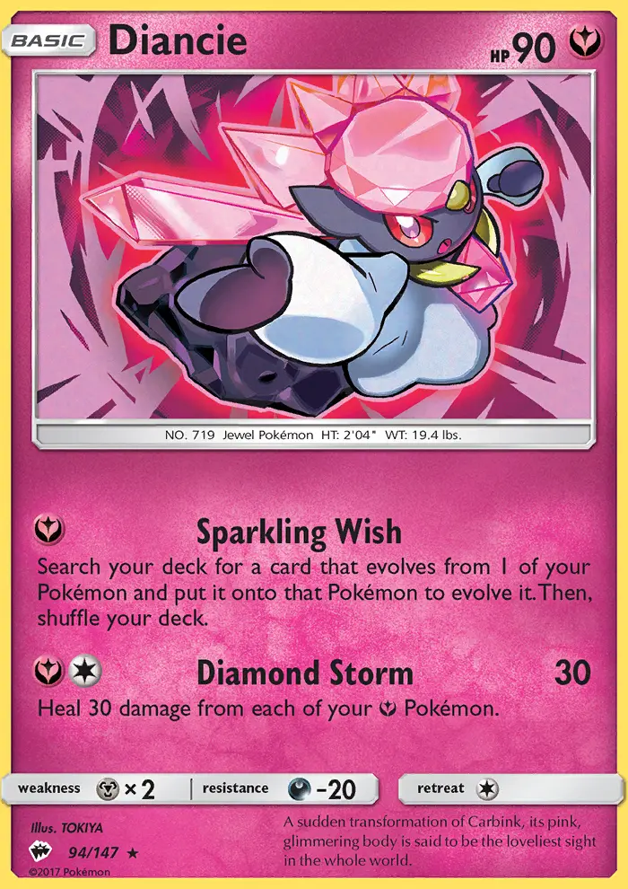 Diancie 94 card from Burning Shadows