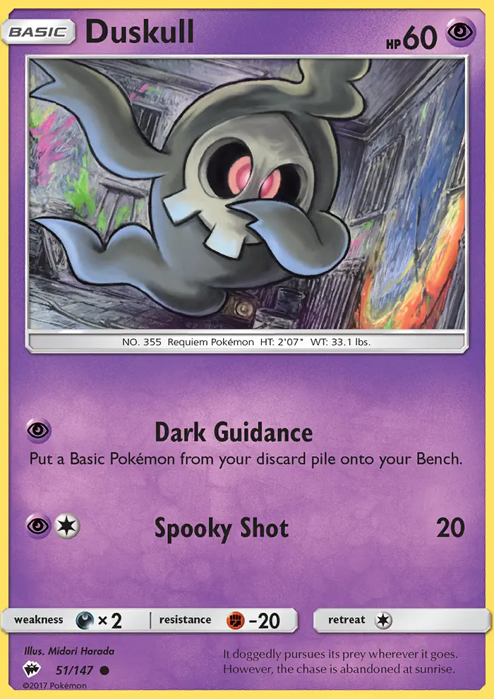 Duskull 51 card from Burning Shadows