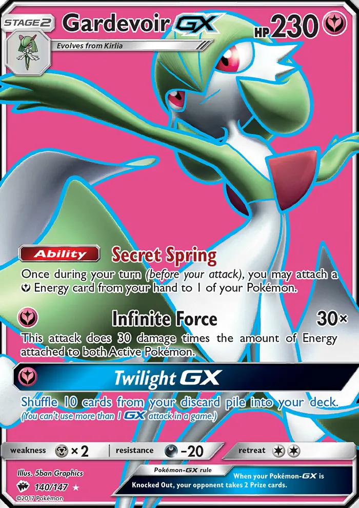 Gardevoir-GX 140 — Burning Shadows 140, Holofoil finish
